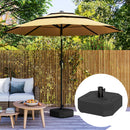 Base per Ombrellone Quadrata Riempibile con Sabbia o Acqua fino a 25kg in HDPE Nero      