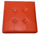 Cubo Pouf Contenitore in Similpelle e Cristalli Renier Arancione