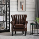 Poltrona Imbottita Vintage 73x76x89 cm in Similpelle Marrone