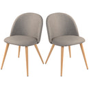Set 2 Sedie Sala da Pranzo Cucina Grigio Gambe Effetto Legno Seduta Ergonomica