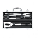 Valigetta con Accessori per Barbecue 36,8x9,8x7,8 cm in Alluminio