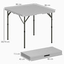Tavolo da Campeggio Pieghevole 86x86x74 cm Regolabile su 2 Altezze in HDPE e Metallo Grigio Scuro      