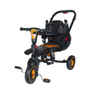 Triciclo Passeggino Seggiolino Reversibile Sedile in Pelle Nero