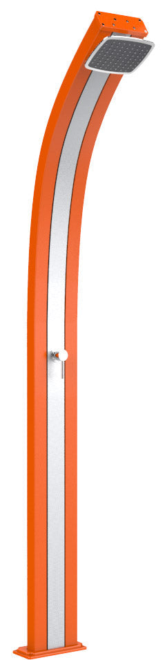 acquista Doccia Solare da Esterno Giardino 25L Miscelatore Arkema Spring Fascia Inox Arancio