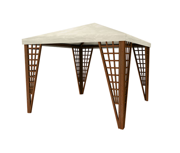 Gazebo da Giardino 292x292x270 cm Jocker Pocket in Legno di Pino Noce e Bianco prezzo