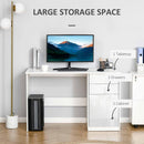 Scrivania da Ufficio 120x60x76 cm con Cassetti in Legno Bianco