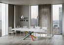 Tavolo Allungabile 200-460x90x77 cm Volantis Premium Bianco Frassino Telaio 4B 