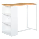 Tavolo Alto da Bar 115x55x100 cm con Mensole  Bianco