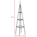Supporto per Piante Rampicanti Obelisco Arco da Decorazione Giardino Torre H 2Mt