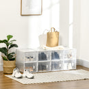 Scarpiera Modulare 25x35x19 cm con 8 Cubi Contenitori e Porta Magnetica in PP Bianco e Trasparente      