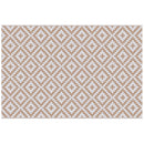Tappeto da Esterno Reversibile 182x274 cm con Fantasia Geometrica Caffè e Bianco   