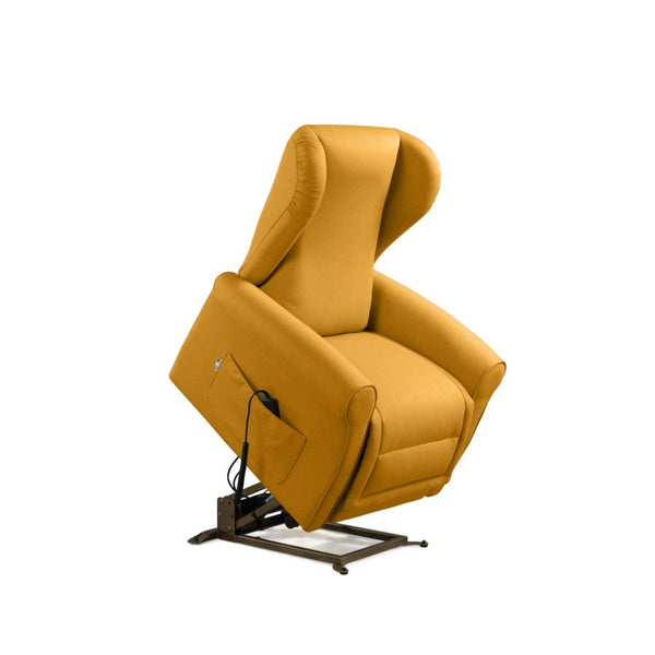 acquista Poltrona Alzapersona Elettrica 2 Motori 90x100x90 cm Sofa in Microfibra Dispositivo Medico 1 Giallo