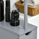 Mobile Colonna Bagno con Ripiani Aperti e Cassetti, in Legno, 15x33x136.8 cm, Grigio      