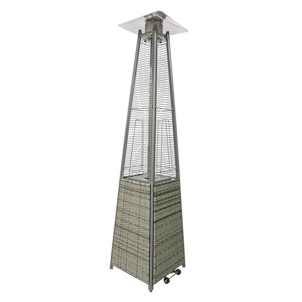 sconto Stufa a Fungo a Gas Max 13kW Fiamma Viva Verticale 52x52x227 cm Pyramid Grigio Rattan