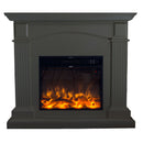 Camino Elettrico da Pavimento 113,7x102,2x28,2 cm Effetto Fiamma 1500W Sined Cetona Grigio