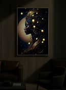 Stampa con LED su Tela Laccata con Cornice Minerva 60x3,5x90 cm in Abete e Tela e Plastica      