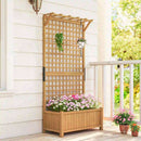 Fioriera da Giardino 90x45x183 cm con Traliccio per Piante Rampicanti in Legno Giallo      