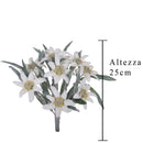 Set 3 Piante Artificiali Stelle Alpina Composta da 9 Fiori H 25 cm
