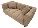 Divano Alma Grigio con Cuscini 81x155x71 cm in Legno e Poliestere      