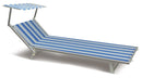 Lettino Prendisole da Giardino in Alluminio Soriani Riccione Righe Bianco e Blu