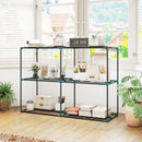 Portapiante a 3 Livelli Aperti 143x48x100 cm in Acciaio e Plastica Verde Scuro      