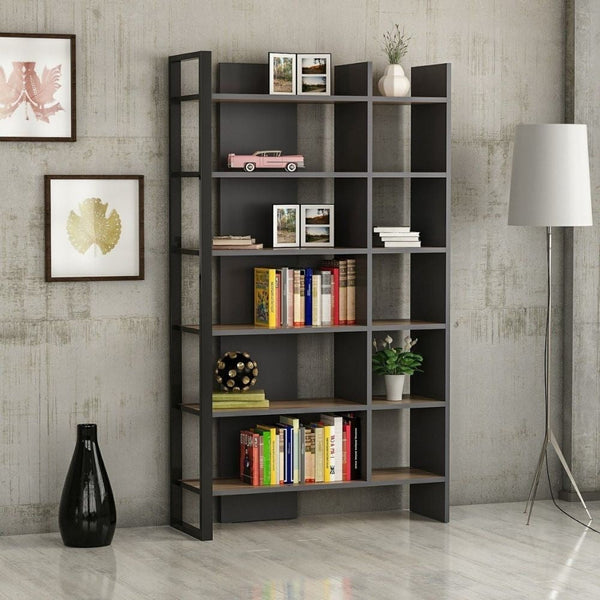 prezzo Libreria 94x160 cm Leno antracite ripiani noce