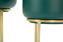 Porta Vasi Grent Set 2 Pz Ø20x29 cm - Ø16x24 cm in Ferro Verde e Oro      