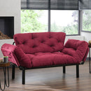 Divano letto Nitta bordeaux 190x70 cm braccioli reclinabili