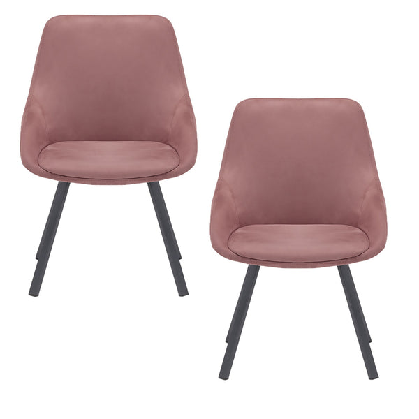 prezzo Set 2 sedie Imbottite 51x60x88 cm In Tessuto Suet Asia Ambra
