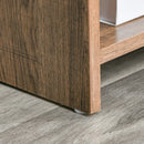 Armadietto 3 Ripiani 1 Anta in Metallo 80x35x82 cm in Legno truciolare Marrone e Grigio