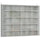 Vetrina per Collezionismo 80x9,5x60 cm a 4 Ripiani Regolabili in Legno con Ante in Vetro Grigio