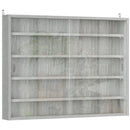 Vetrina per Collezionismo 80x9,5x60 cm a 4 Ripiani Regolabili in Legno con Ante in Vetro Grigio      