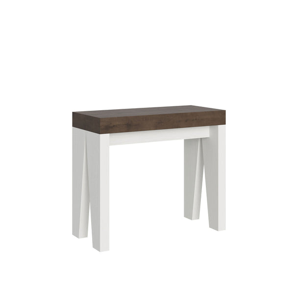 acquista Consolle Allungabile 90-196x40x77 cm in Nobilitato Marrone e Bianco