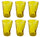 Set 6 Bicchieri Accartocciati 34 cl Ø8 cm in Vetro Pressato Kaleidos Gialli