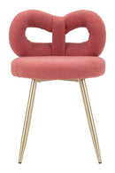 Sedia Mini Ilary Rosa Ø40x67 cm in MDF e Spugna e Ferro e Poliestere Rosa e Oro      