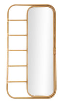 Specchio da Terra Panama 77,5x3,3x151 cm in Ferro e Plastica Marrone      