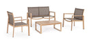 Set Tavolo e 3 Sedie da Giardino in Alluminio Kallen Naturale