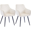 Set 2 Sedie da Pranzo in Velluto Beige Ergonomica Poltrona Sedia da Ufficio Casa