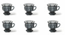 Set 6 Tazzine da Caffè Ø7x6 cm in Vetro Villa d'Este Home Tivoli Cala Lisboa Grigie
