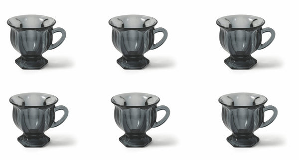 Set 6 Tazzine da Caffè Ø7x6 cm in Vetro Villa d'Este Home Tivoli Cala Lisboa Grigie acquista
