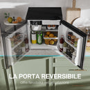 Mini Frigorifero da 46L con Scomparto per Ghiaccio Porta Reversibile Temperatura Regolabile Argento      