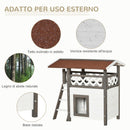 Casetta per Gatti da Esterno 77x50x73 cm in Legno Bianco e Grigio