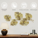 Decorazione Murale 3D 83x2,5x39 cm Wall Art Foglie di Monstera in Metallo Oro 