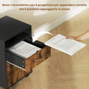 Mobiletto Ufficio con Cassetto e Ruote 40x35x60 cm in Legno Marrone      