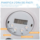 Distributore Automatico Cibo Cani e gatti Ø30,5x7,2 cm a Batteria con Timer e Display