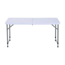 Tavolo da Campeggio Picnic Richiudibile a Valigetta in Polietilene Bianco 122x61x59/74 cm 