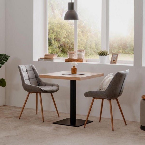 Tavolo alto Quadrato 70x70x75 cm piano rovere e base nera online