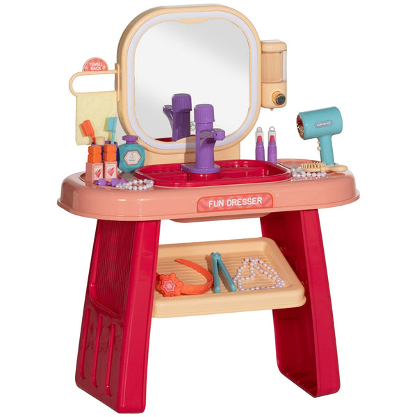 online Specchiera Giocattolo per Bambini Tavolo Toeletta con Accessori e Rubinetto Rosa