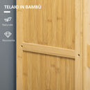 Mobile Bagno Stretto 40x30x140 cm Salvaspazio con 4 Ripiani e Porta a Doghe in Bambù Naturale      