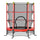 Trampolino Tappeto Elastico per Bambini Ø163x163 cm con Rete di Sicurezza e Corde Elastiche Rosso